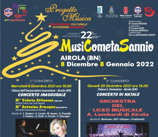 Accademia Progetto Musica, MusiCometaSannio riparte a suon di classica, jazz e arte per un Natale di ripartenza: concerti e divulgazione artistica dall’8 dicembre all’8 gennaio prossimi