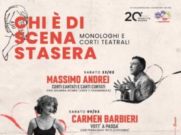 20° Progetto Musica, “Chi è di scena stasera?”: sabato il teatro di Massimo Andrei aprirà la rassegna “Monologhi e Corti Teatrali”