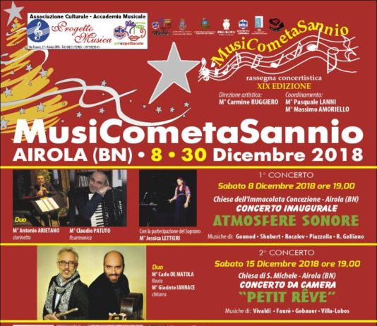 MusiCometaSannio fa tappa a Pannarano con il concerto omaggio al clarinettista M° Giovanni Sisillo.